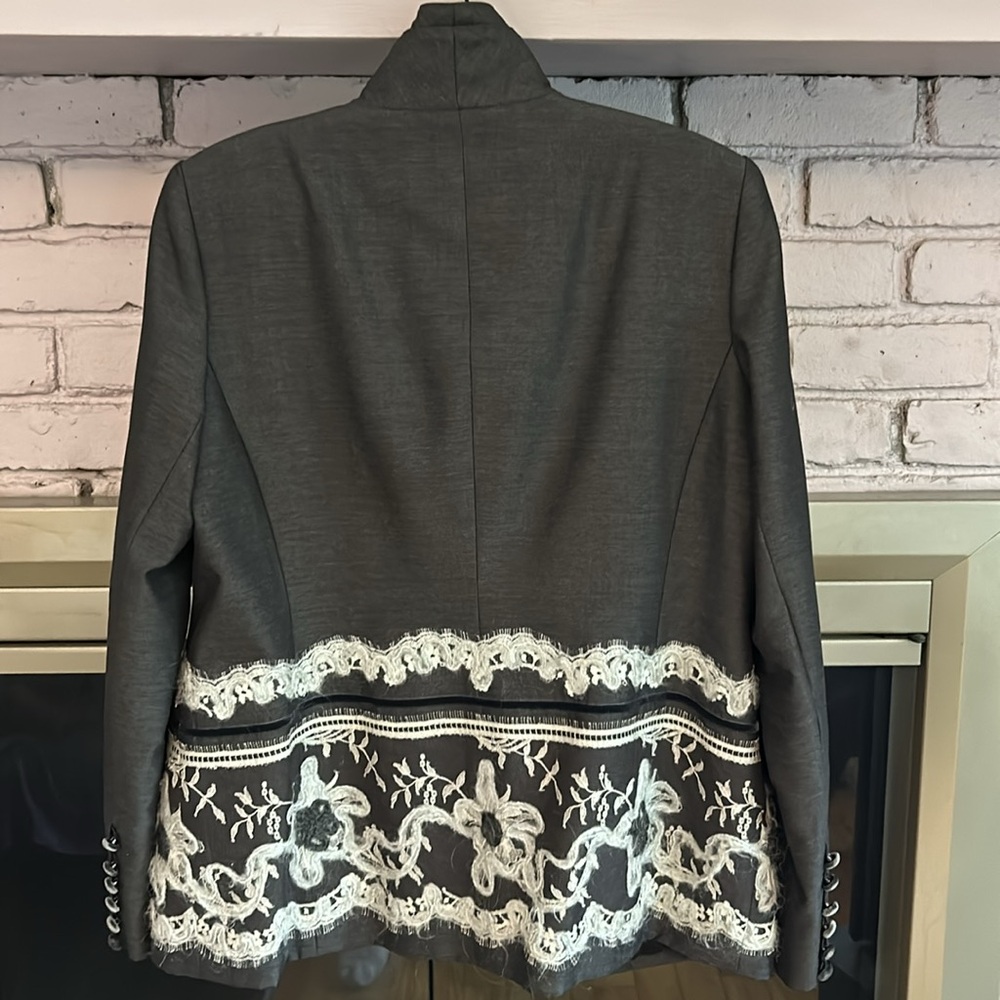 Zang Toi Blazer and Skirt Medium Wool/Charcoal Gray Blazer - Picture 10 of 16